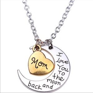 1 LEFT Moon and Back silver gold necklace